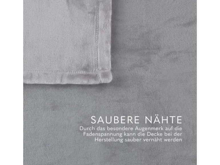 Bestlivings Kuscheldecke Cashmere Touch 200 x 220 cm Silber