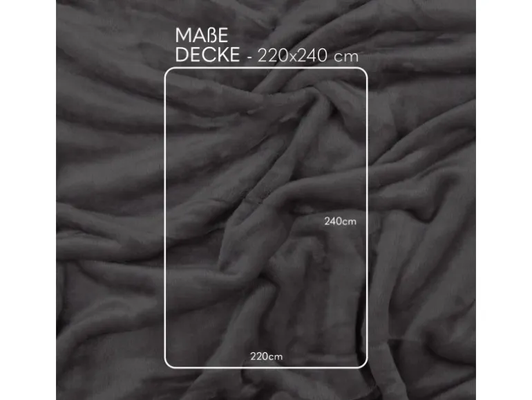Bestlivings Kuscheldecke Mirabella Cashmere Touch 220 x 240 cm Hellgrau