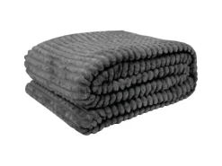 Bestlivings Kuscheldecke Jacquard Flanell 150 x 200 cm Anthrazit