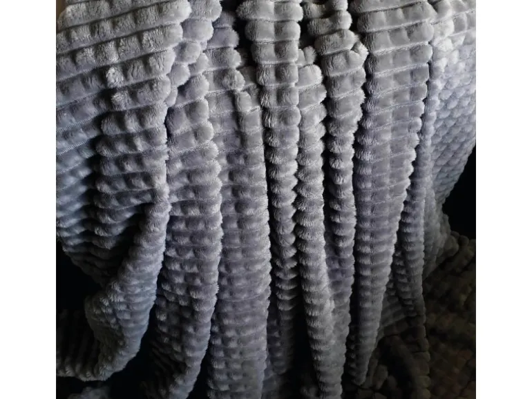Bestlivings Kuscheldecke-Kissen Set Jacquard-Flannel Anthrazit 150 x 200 cm