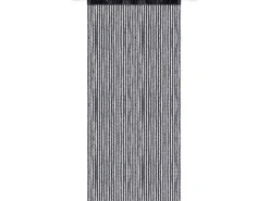 Bestlivings Metall Optik Fadenvorhang Trennvorhang Gardine Stangendurchzug ca. 90 cm x 250 cm Schwarz