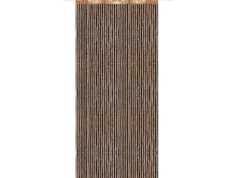 Bestlivings Metall Optik Fadenvorhang Trennvorhang Gardine Stangendurchzug ca. 90 cm x 200 cm Gold