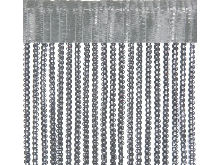 Bestlivings Metall Optik Fadenvorhang Trennvorhang Gardine Stangendurchzug ca. 90 cm x 250 cm Grau