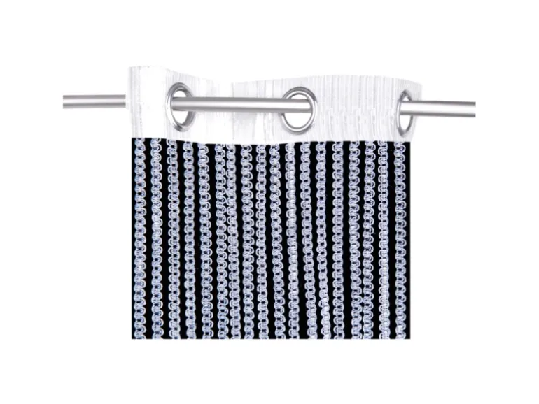 Bestlivings Metallic Fadenvorhang Trennvorhang Gardine 140 cm x 250 cm Weiß Ösen