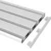 Bestlivings Seitendeckel für Aluminium Vorhangschiene Weiß 3 bis 4 Lauf