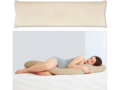 Bestlivings Seitenschläfer Kissenhülle 40 x 120 cm Inklusive Füllkissen Beige