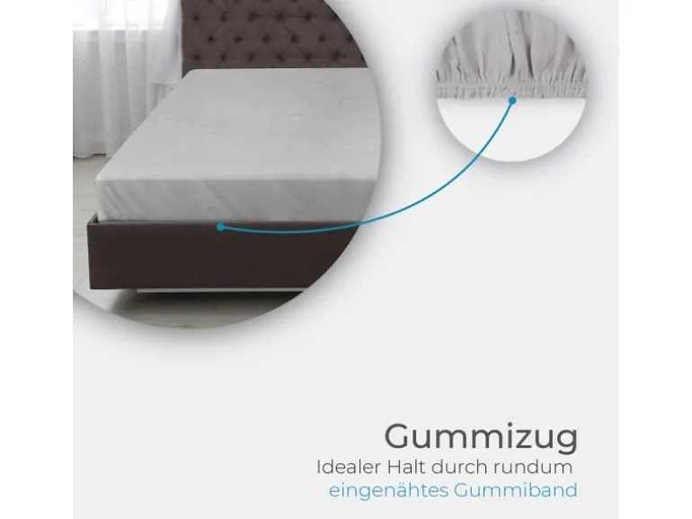 Bestlivings Spannbettlaken Cashmere Touch - 200 x 200 cm Silber