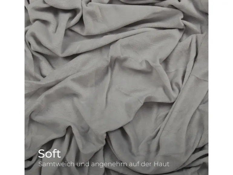 Bestlivings Spannbettlaken Cashmere Touch - 100 x 200 cm Silber