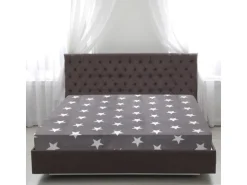 Bestlivings Spannbettlaken Cashmere Touch - 100 x 200 cm Anthrazit Sterne
