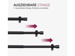 Bestlivings Stilgarnitur Ausziehbar 120 bis 220 cm Schwarz