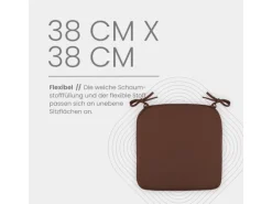 Bestlivings Stuhlkissen Canvas Schoko 38 x 38 x 2 cm 2er Pack