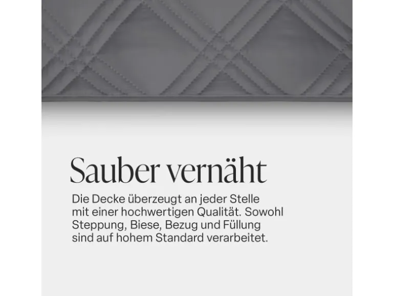 Bestlivings Tagesdecke Uni 220 x 240 cm Grau