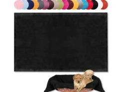 Bestlivings Tierdecke Hundedecke Mikrofaser 70 x 100 cm Schwarz