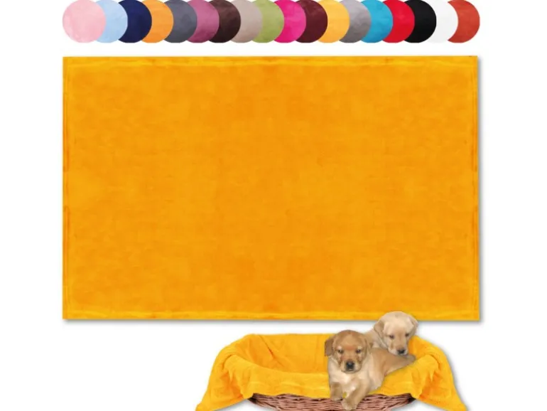 Bestlivings Tierdecke Hundedecke Mikrofaser 60 x 80 cm Hellorange