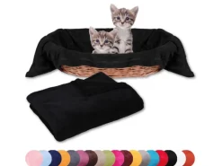 Bestlivings Tierdecke Katzendecke Mikrofaser 80 x 120 cm Schwarz