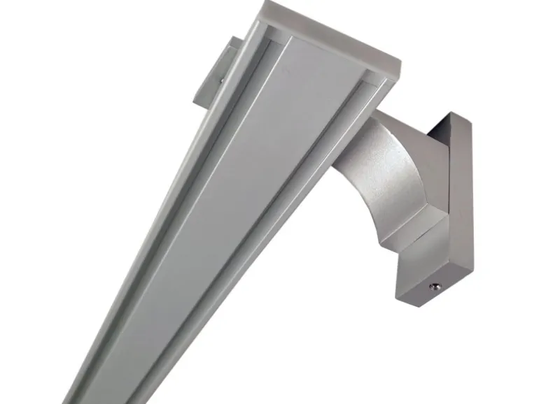 Bestlivings Vorhangschiene Aluminium inkl. Wandträger Silber 2 Lauf 90 cm