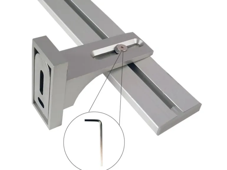 Bestlivings Vorhangschiene Aluminium inkl. Wandträger Silber 2 Lauf 90 cm