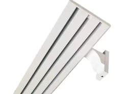 Bestlivings Vorhangschiene 240 cm Aluminium inkl. Wandträger Weiß 3 Lauf / 2 x 120 cm
