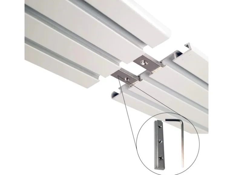 Bestlivings Vorhangschiene 240 cm Aluminium inkl. Wandträger Weiß 3 Lauf / 2 x 120 cm