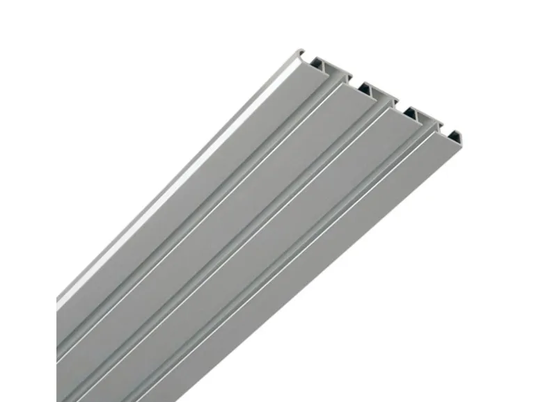Bestlivings Vorhangschiene 450 cm Aluminium Silber 3 Lauf / 3 x 120 cm & 90 cm
