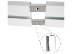 Bestlivings Vorhangschiene Aluminium 300 cm Weiß 1 Lauf / 120 cm & 2 x 90 cm