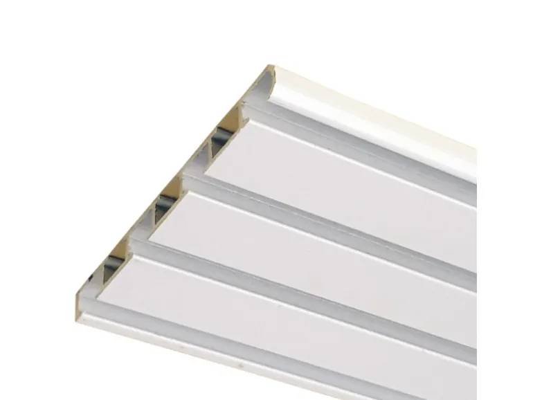 Bestlivings Vorhangschiene Aluminium Weiß 4 Lauf 90 cm