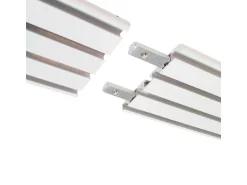 Bestlivings Vorhangschiene 450 cm Aluminium Weiß 4 Lauf / 3 x 120 cm & 90 cm