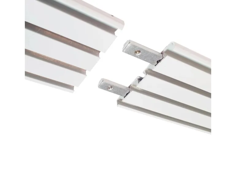Bestlivings Vorhangschiene 450 cm Aluminium Weiß 4 Lauf / 3 x 120 cm & 90 cm