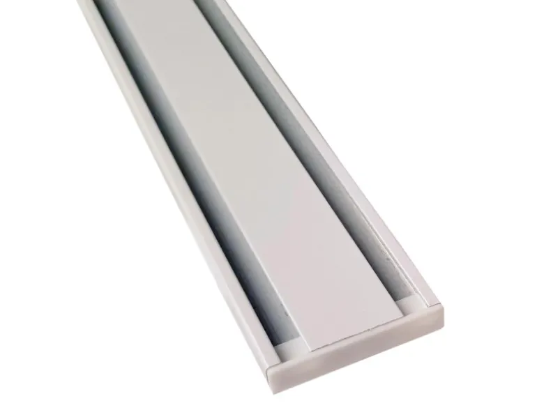 Bestlivings Vorhangschiene 300 cm Aluminium Weiß 2 Lauf / 120 cm & 2 x 90 cm