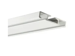 Bestlivings Vorhangschiene 300 cm Aluminium Weiß 2 Lauf / 120 cm & 2 x 90 cm