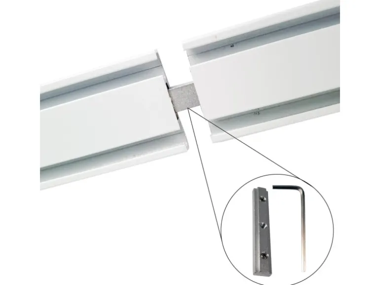 Bestlivings Vorhangschiene 300 cm Aluminium Weiß 2 Lauf / 120 cm & 2 x 90 cm