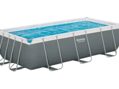 Bestway Stahlrahmen-Pool Set Steel Pro Max Frame 404x201x100 cm Rechteckig Grau