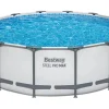 Bestway Stahlrahmen-Pool Set Steel Pro Max Frame EU Ø 427 x 122cm Rund Lichtgrau