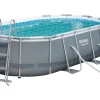 Bestway Stahlrahmen-Pool Set Steel Pro Max Frame GS 427 x 250 x 100 cm Oval Grau