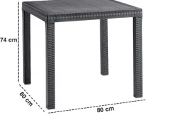 BICA Lido Wetterfestes Balkonset 3-tlg. mit 2 Sessel inkl. Sitzkissen und Tisch Dallas Graphit