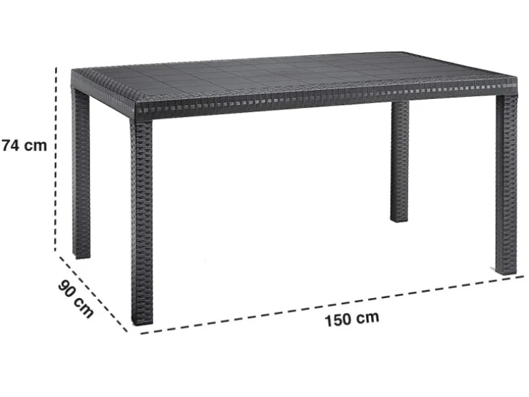 BICA Lido Wetterfestes Balkonset 5-tlg. mit 4 Sessel inkl. Sitzkissen und Tisch Houston Graphit