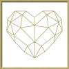Bild mit Rahmen Anonymus Golden Polygon Heart 32,5 cm x 32,5 cm