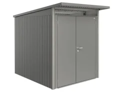 Biohort Metall-Gerätehaus AvantGarde Gr. A2 quarzgrau-metallic Doppeltür schmal