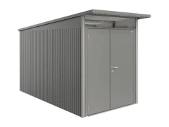 Biohort Metall-Gerätehaus AvantGarde Gr. A4 quarzgrau-metallic Doppeltür schmal