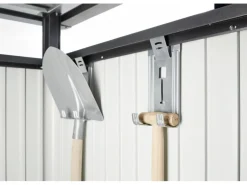 Biohort Metall-Gerätehaus HighLine Quarzgrau-Metallic 3,5 m² Doppeltür