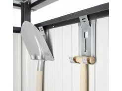Biohort Metall-Gerätehaus HighLine Dunkelgrau-Metallic 4,6 m² Doppeltür