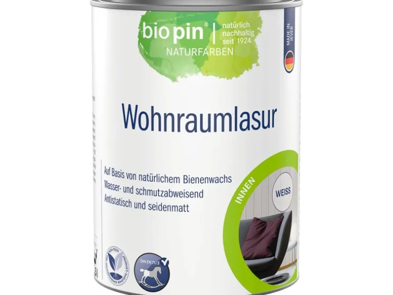 Biopin Wohnraumlasur Weiß 2,5 l