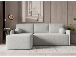 Björn&Schiller Ecksofa mit Schlaffunktion und Bettkasten 212x92x142 cm Waschbarer Bezug Grau