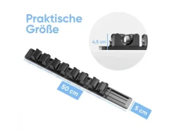 Björn&Schiller Gerätehalter Wandhalterung Aluminium 4 Besenhalter 5 Haken bis 10 kg