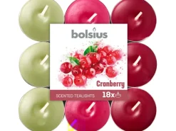 Bolsius Duftteelichter in drei Farben Cranberry 18 Stück