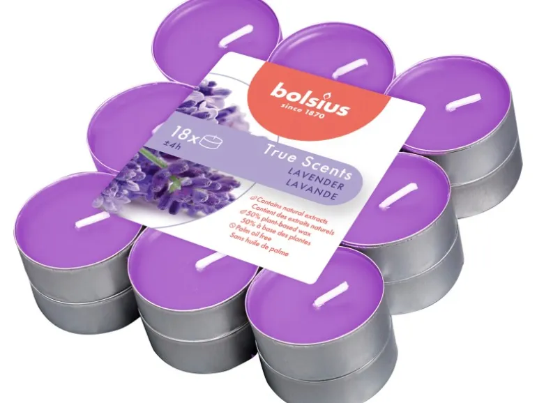 Bolsius Duftteelichter True Scents 18er-Pack Lavendel