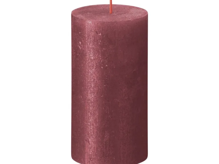Bolsius Rustik-Kerze Shimmer 130/68 mm Rot