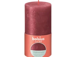 Bolsius Rustik-Kerze Shimmer 130/68 mm Rot