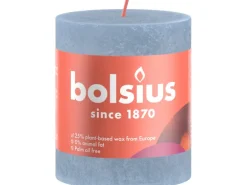 Bolsius Rustik-Kerze Shine Winter Edition Ø 6,8 cm x 8 cm Himmelblau