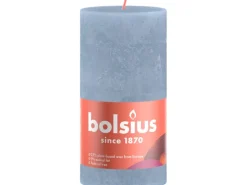 Bolsius Rustik-Kerze Shine Winter Edition Ø 6,8 cm x 13 cm Himmelblau